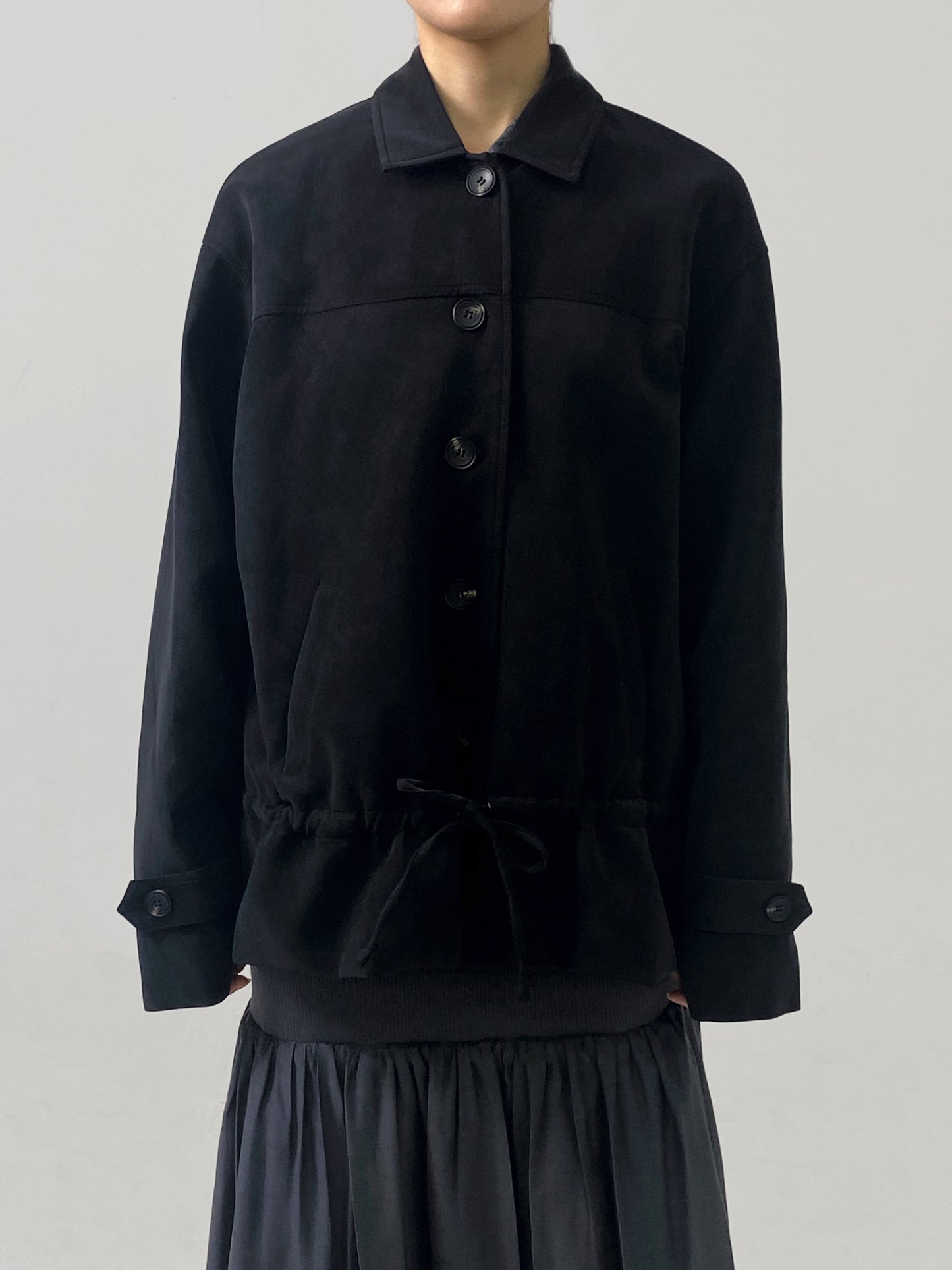 Suede Drawstring Jacket