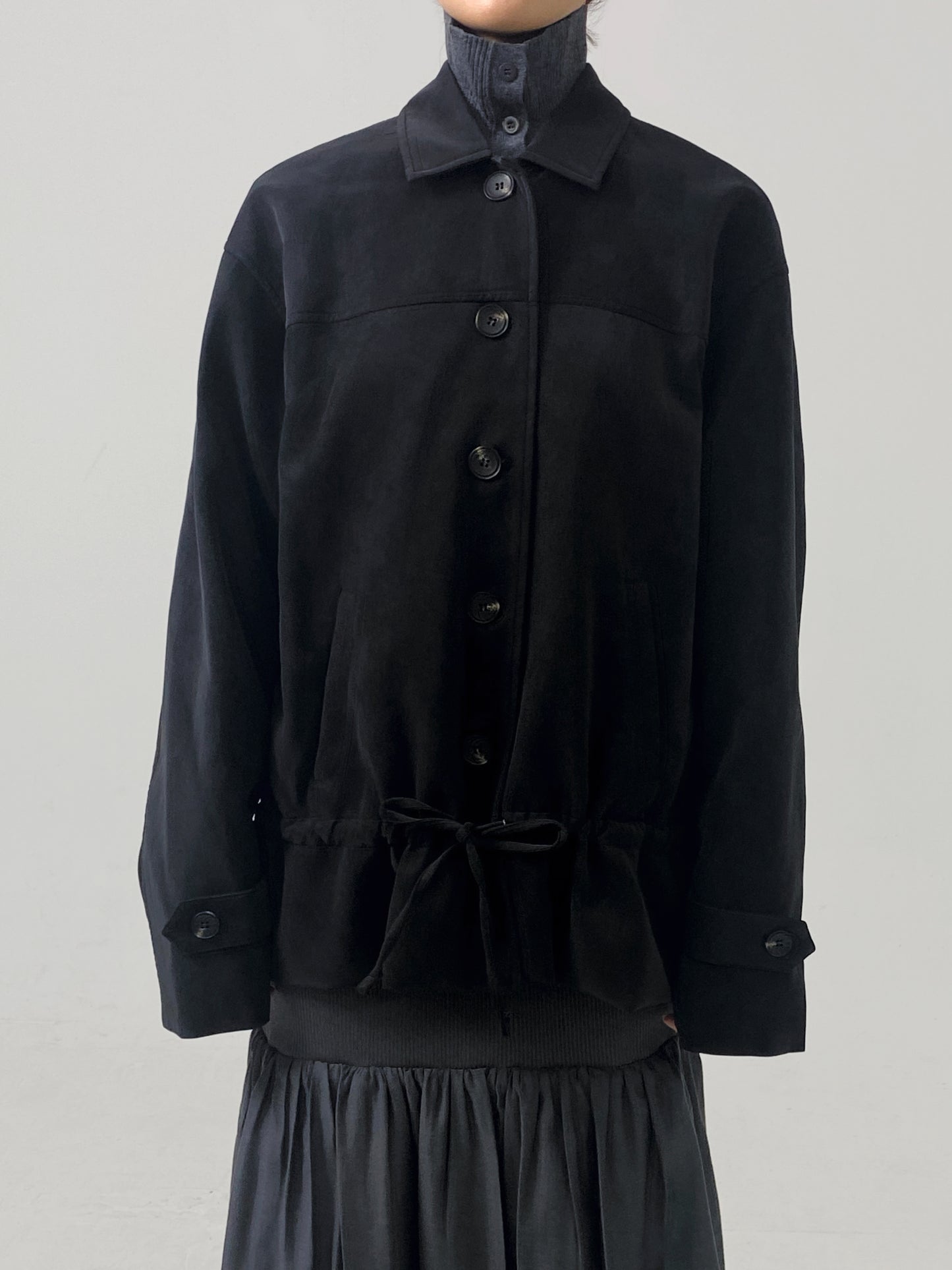 Suede Drawstring Jacket