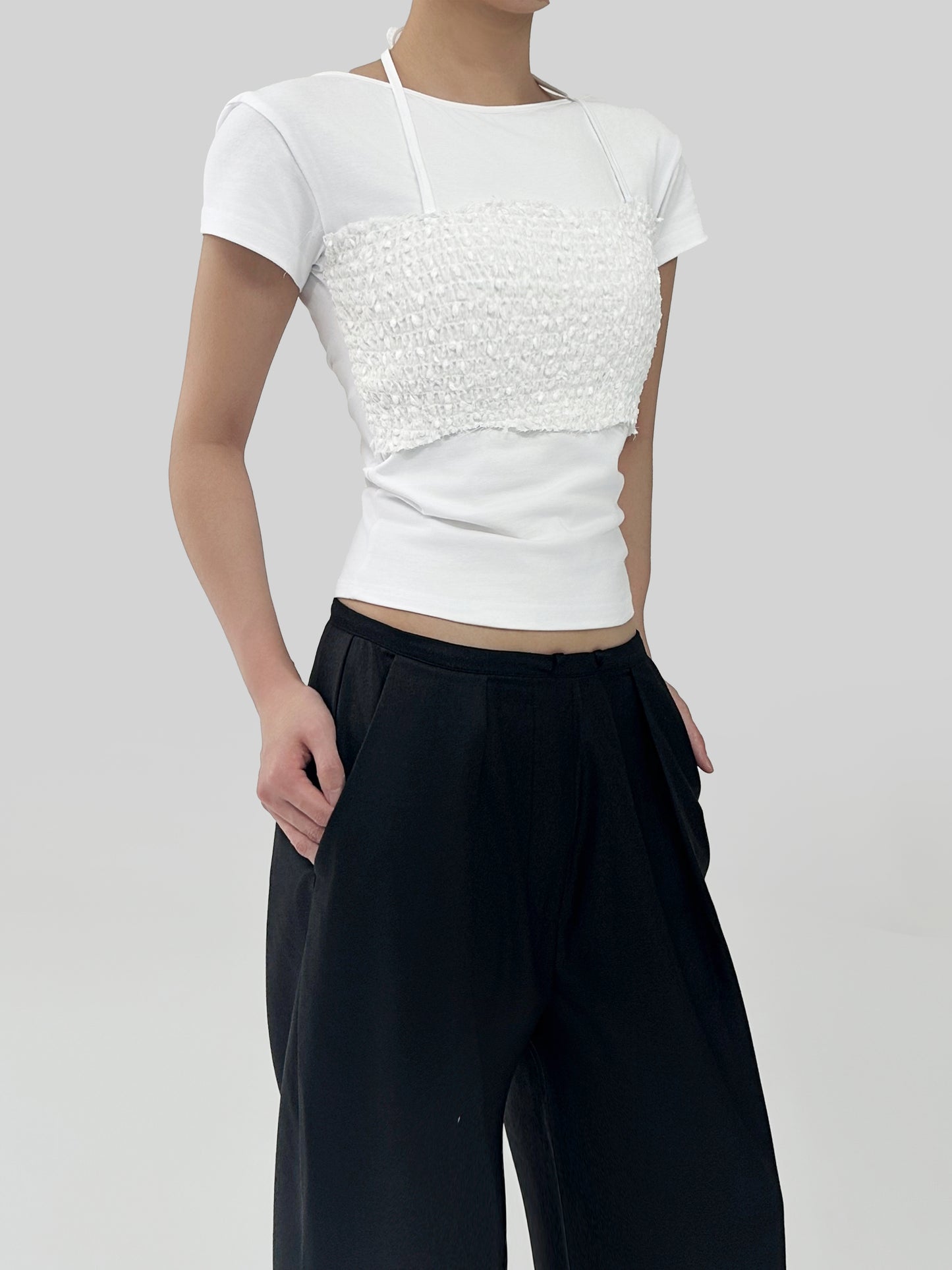 Léa Textured Overlay Top