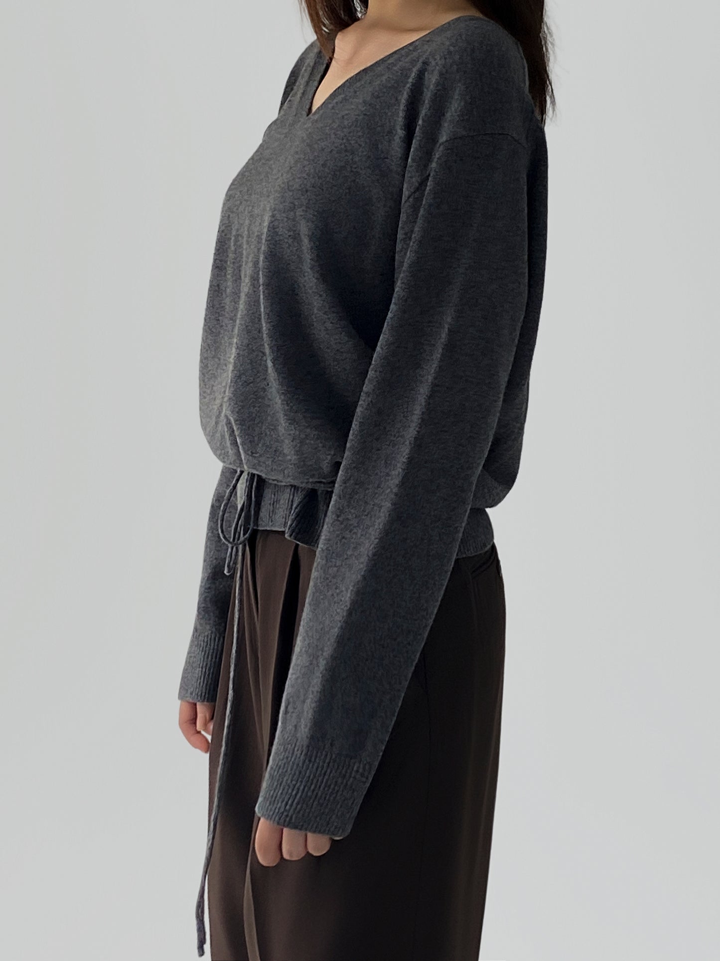 Wool-Cashmere Wrap Sweater