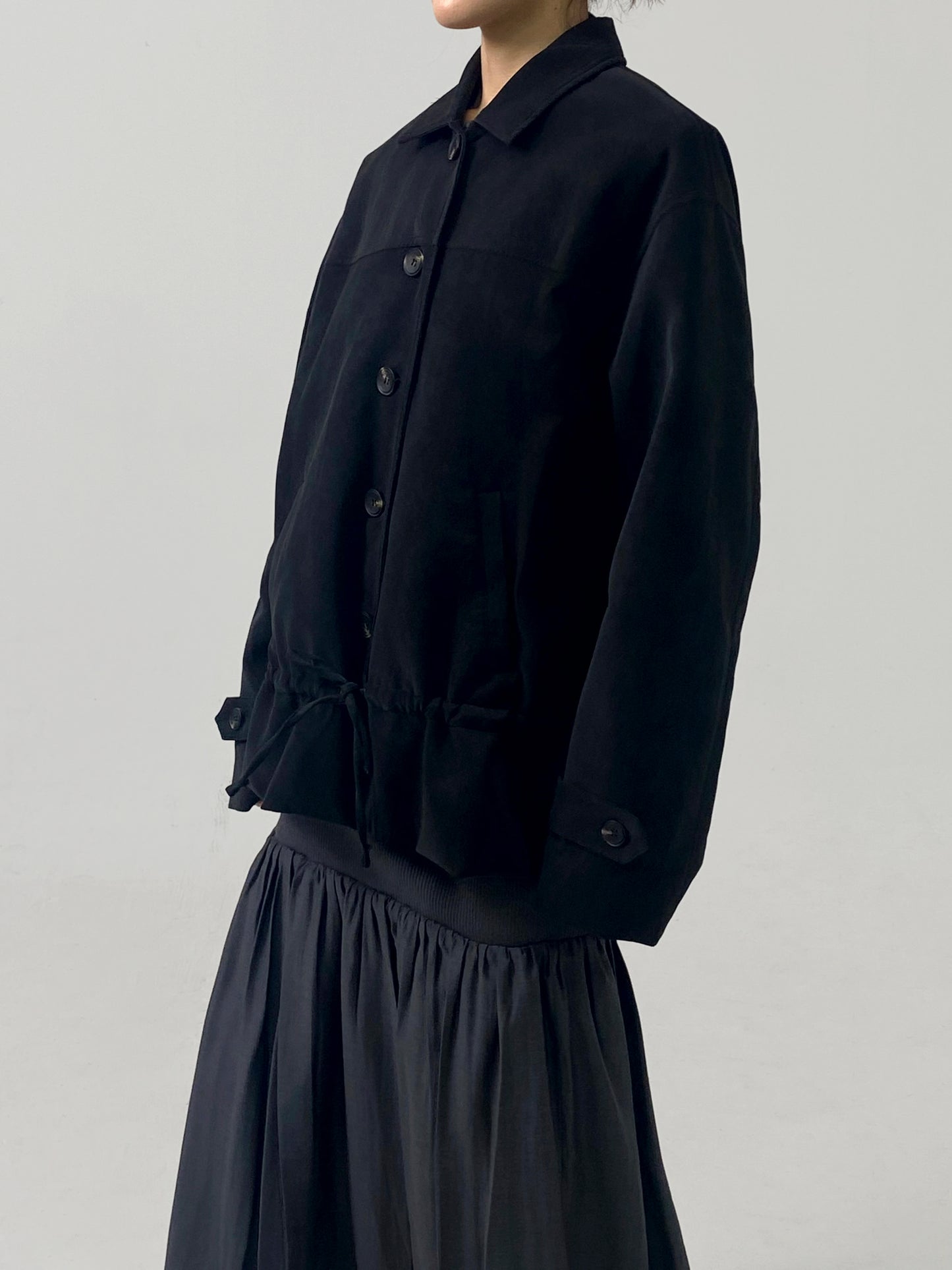 Suede Drawstring Jacket