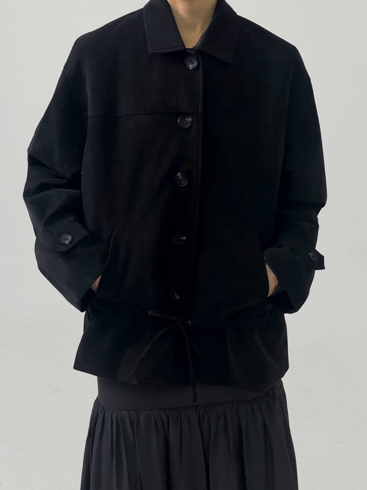 Suede Drawstring Jacket