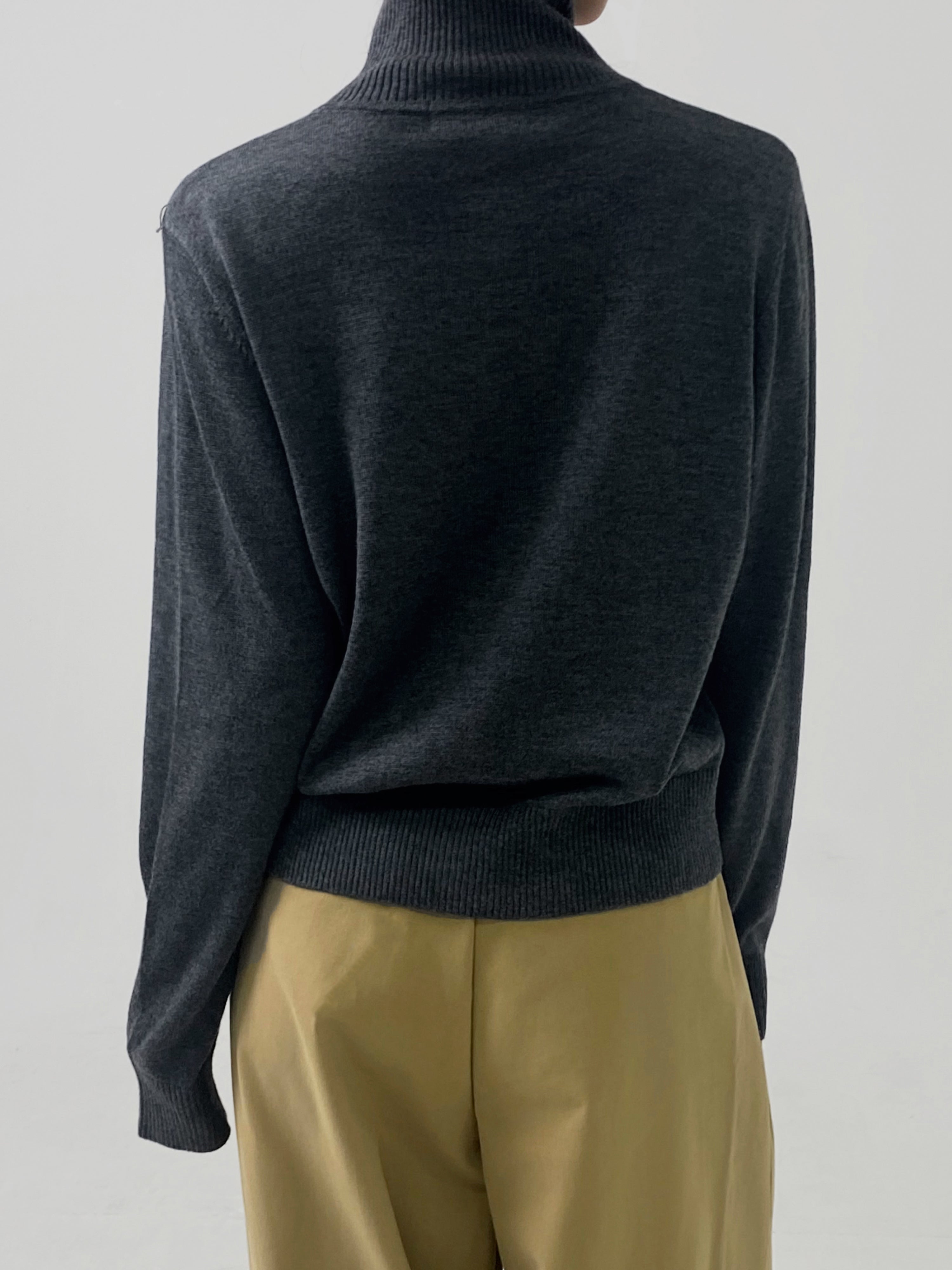 High-Neck Buttoned Cardigan