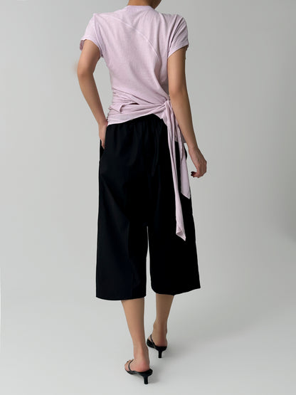 Asymmetric Wrap Cotton Top