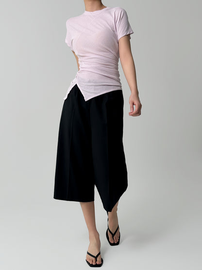 Asymmetric Wrap Cotton Top