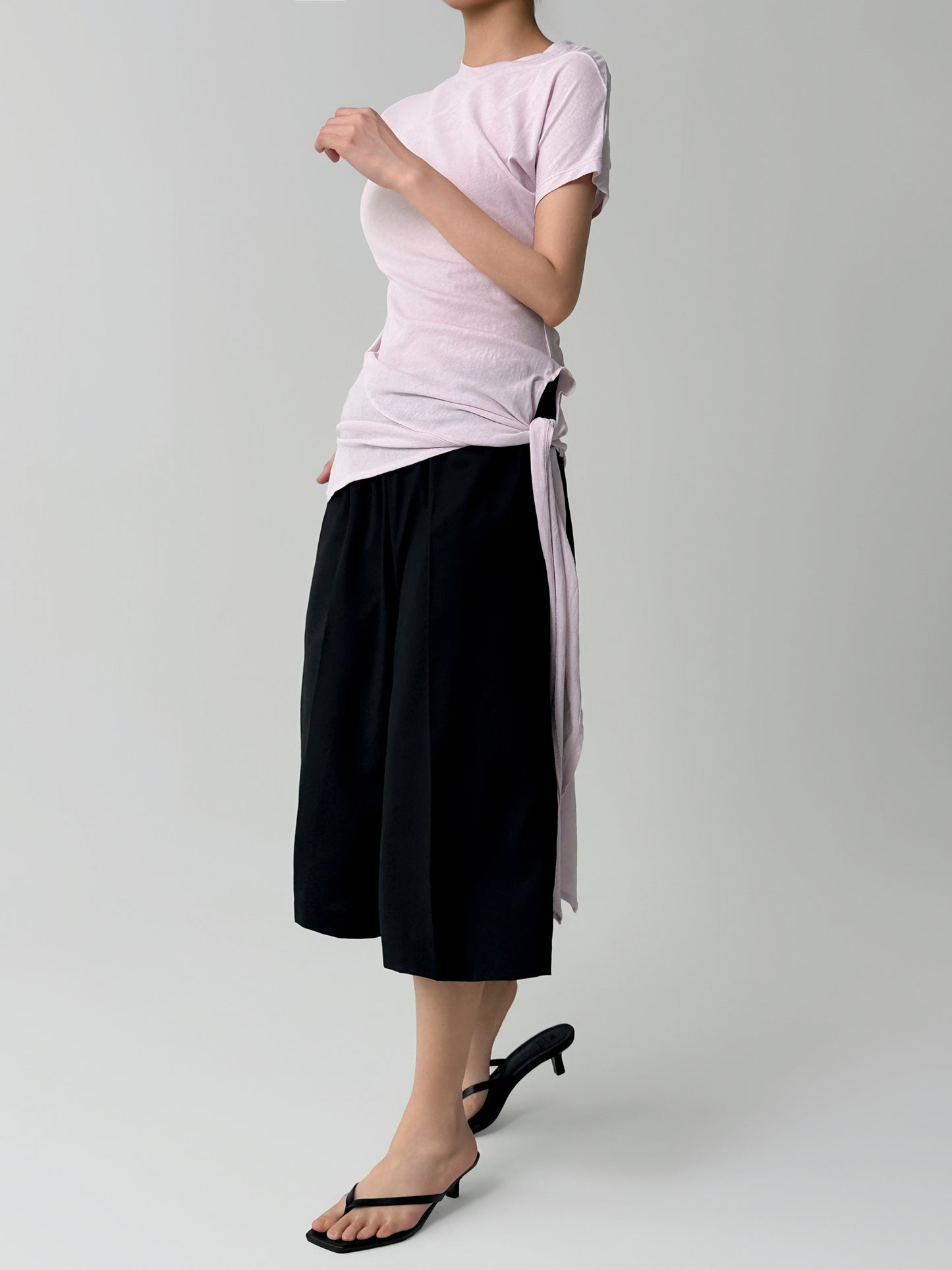 Asymmetric Wrap Cotton Top