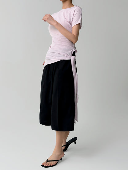 Asymmetric Wrap Cotton Top