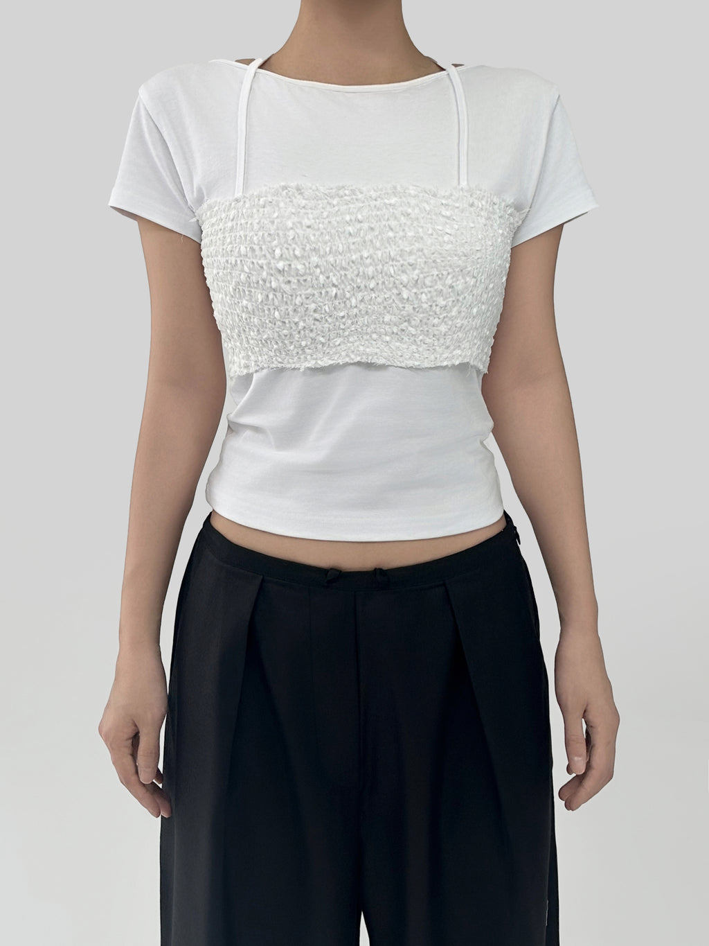 Léa Textured Overlay Top