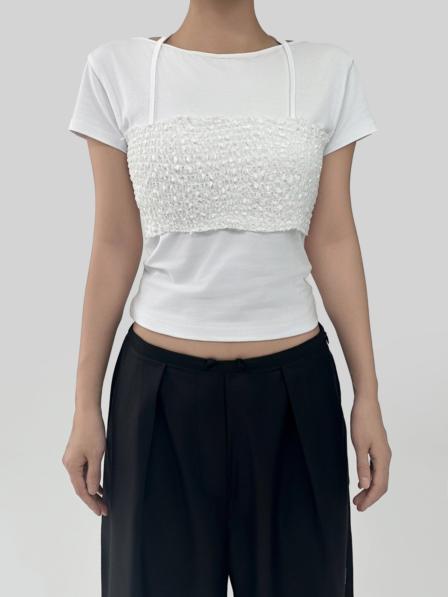Léa Textured Overlay Top