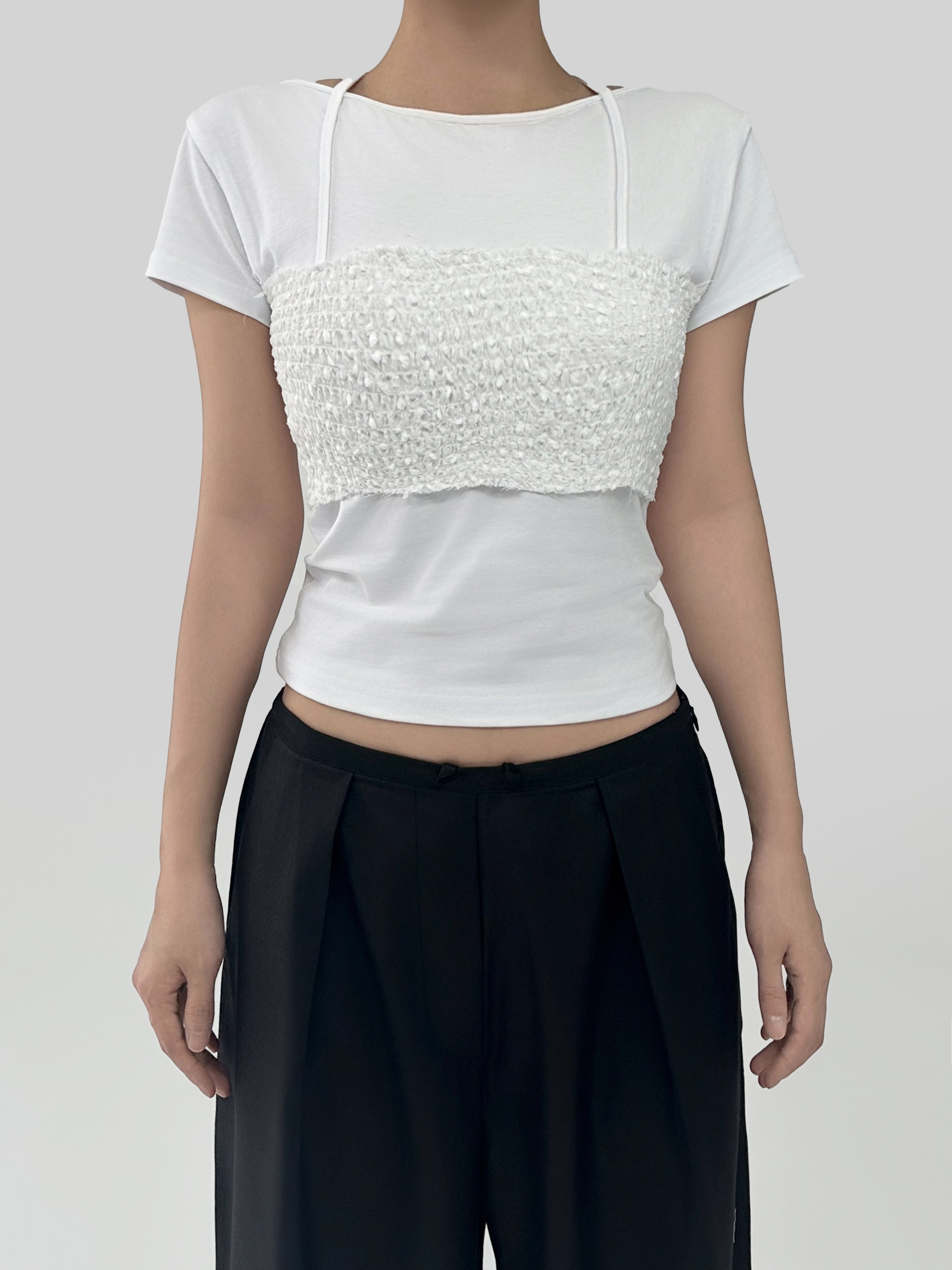 Léa Textured Overlay Top