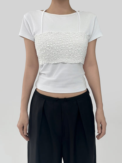 Léa Textured Overlay Top