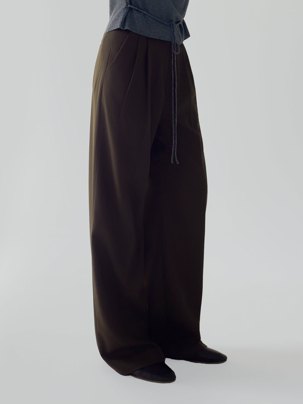 Relaxed Twill Wide-Leg Trousers