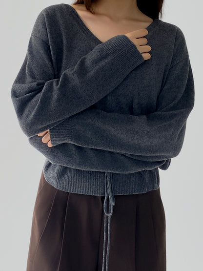 Wool-Cashmere Wrap Sweater