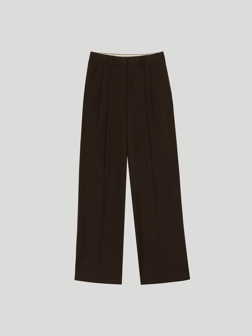 Relaxed Twill Wide-Leg Trousers