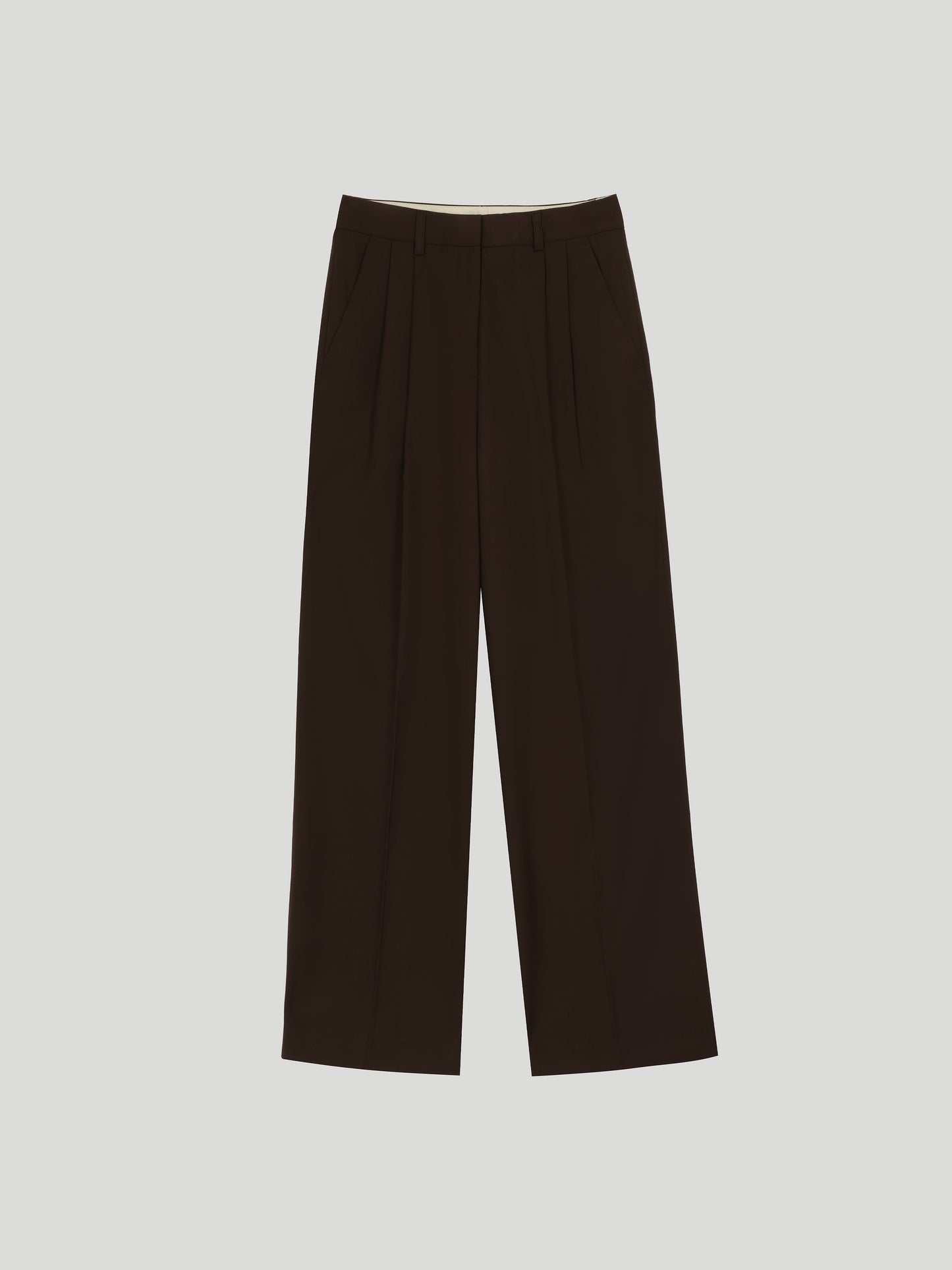 Relaxed Twill Wide-Leg Trousers