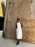 Cécile Contrast Midi Dress White