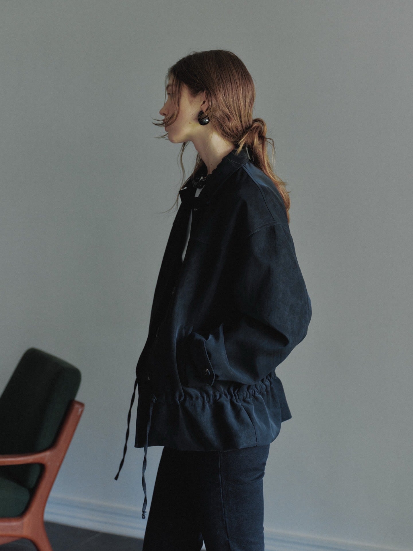 Suede Drawstring Jacket