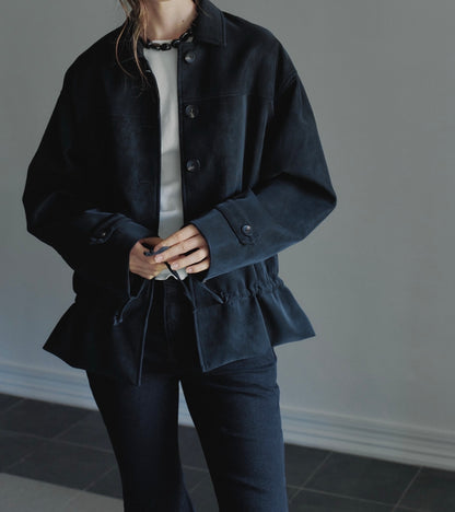 Suede Drawstring Jacket