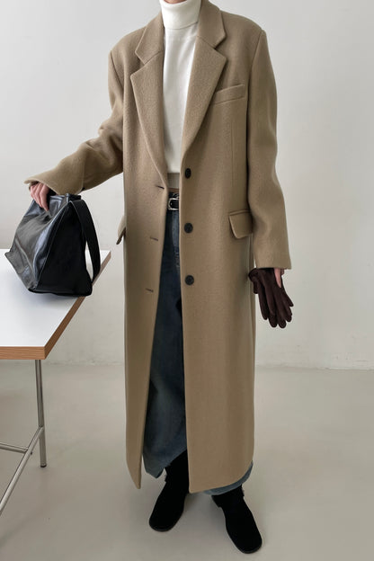 Long wool-blend coat