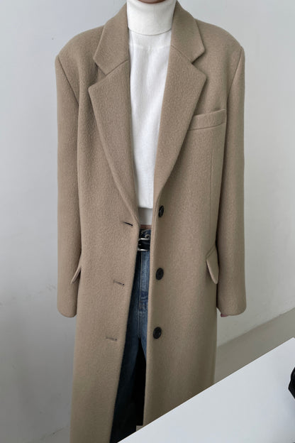 Long wool-blend coat