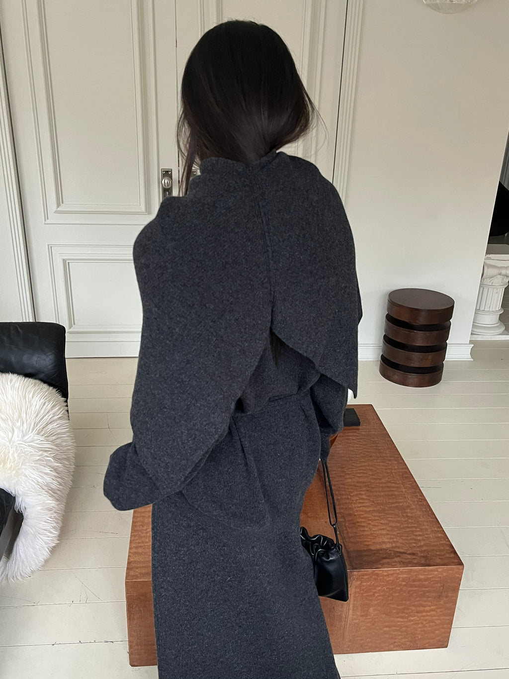 The Wool Set in Charcoal – Cardigan & Scarf