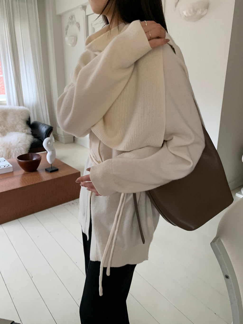 The Wool Set in Ivory – Cardigan & Scarf