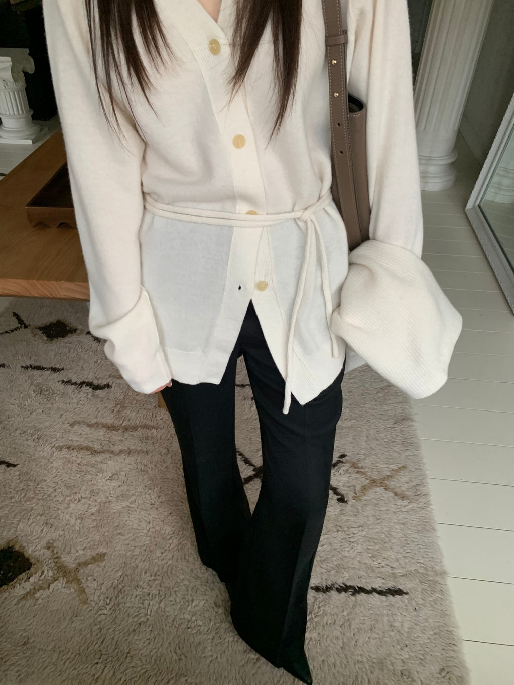 The Wool Set in Ivory – Cardigan & Scarf