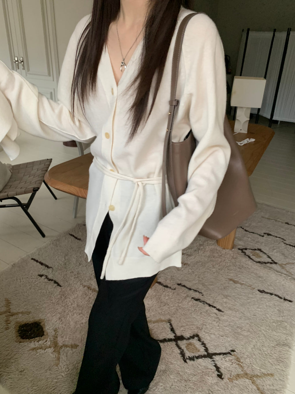 The Wool Set in Ivory – Cardigan & Scarf