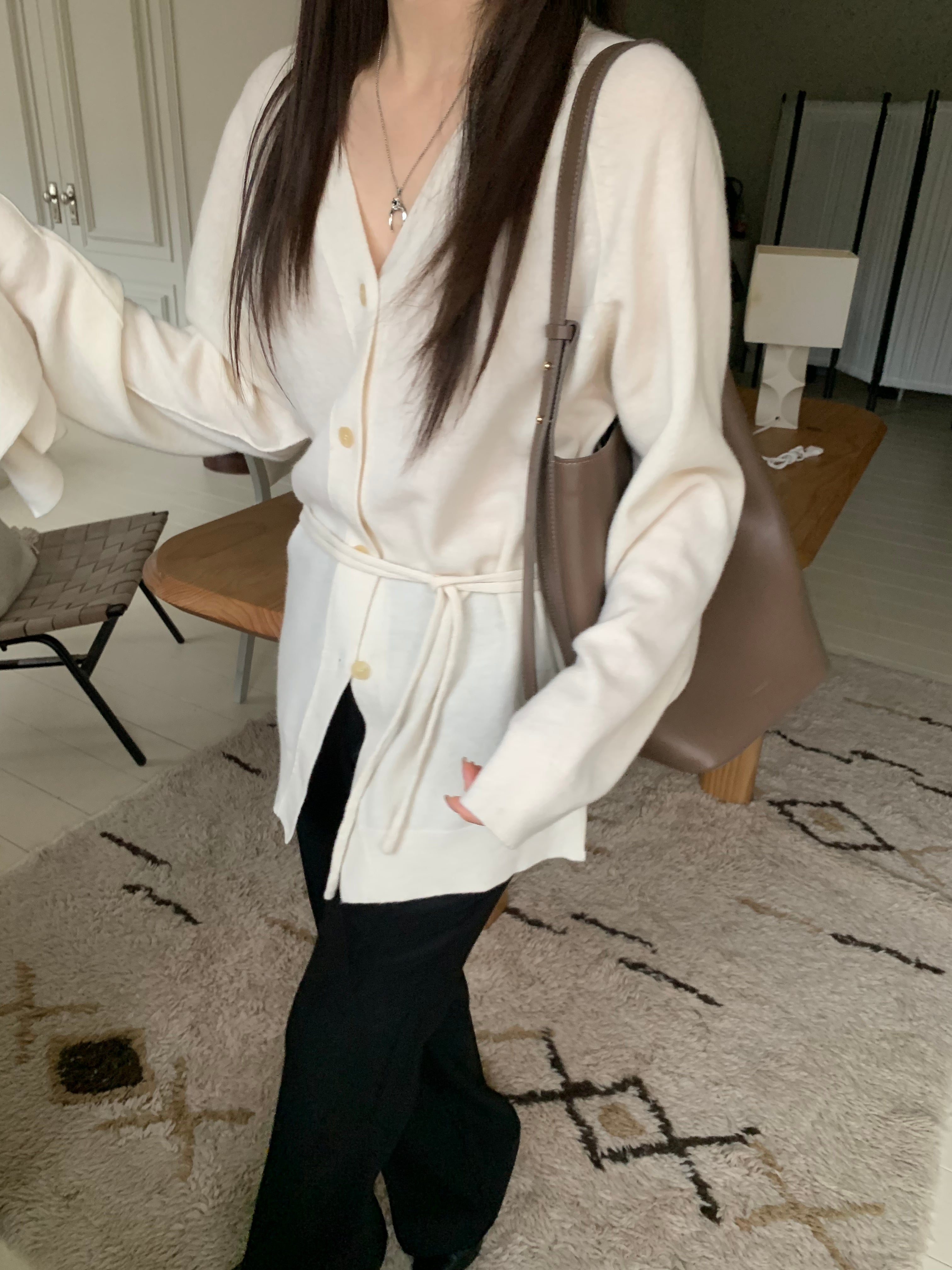 The Wool Set in Ivory – Cardigan & Scarf