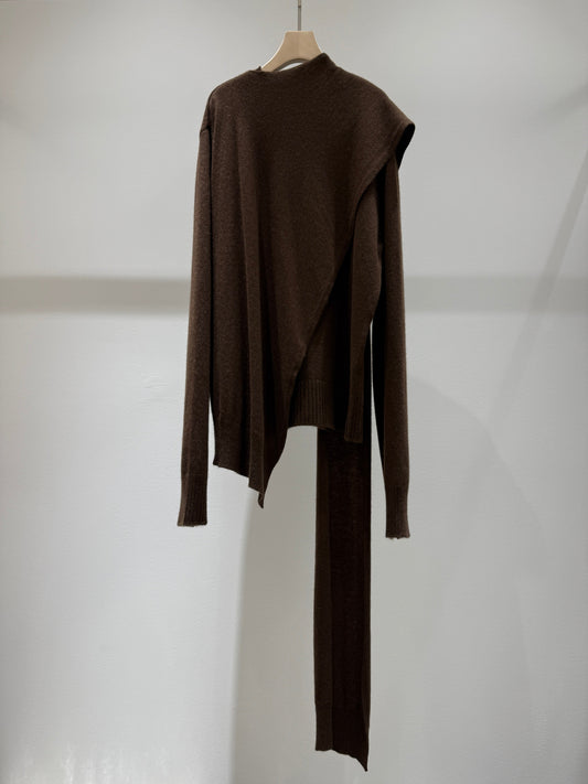 Draped Scarf Knit Jumper