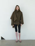 Arla Short Trench Coat in Khaki